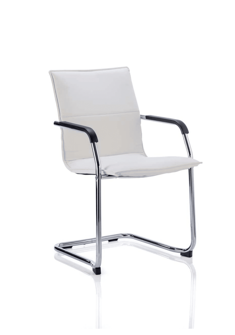 Echo Medium Back Leather Cantilever Visitor Chair with Arms - Image 6