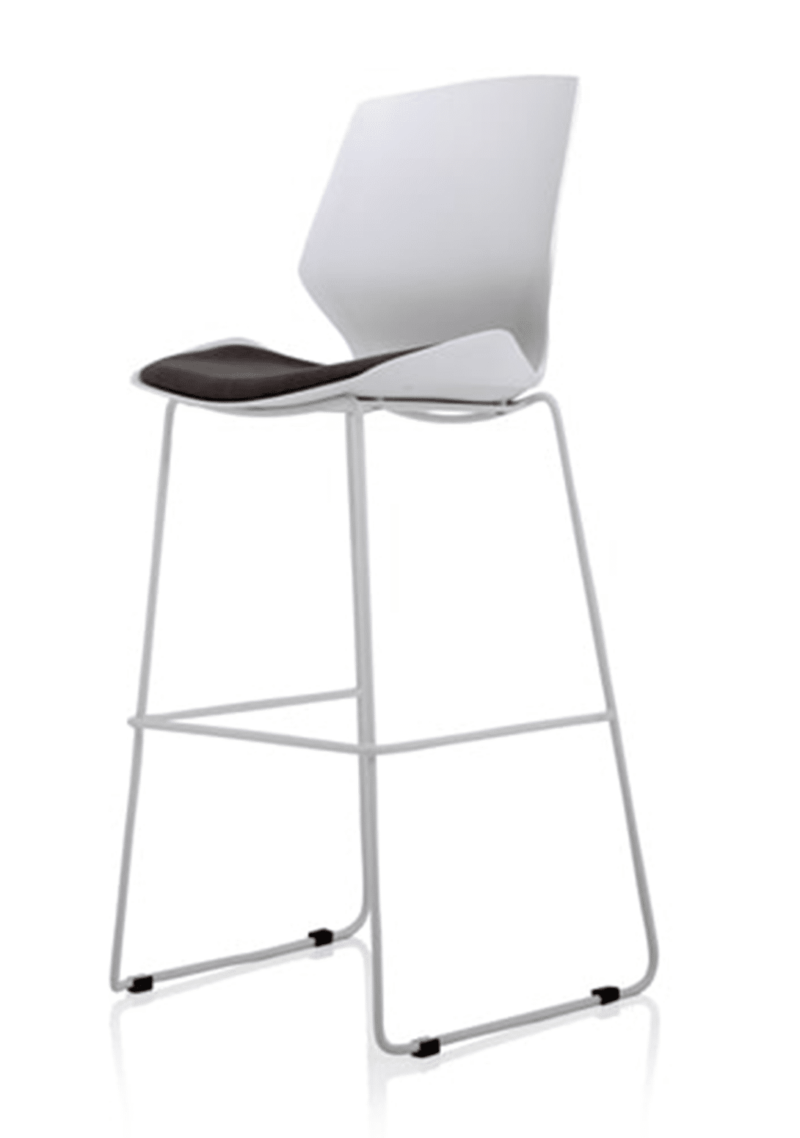 Florence White Frame Fabric Seat High Stool Chair - Image 3