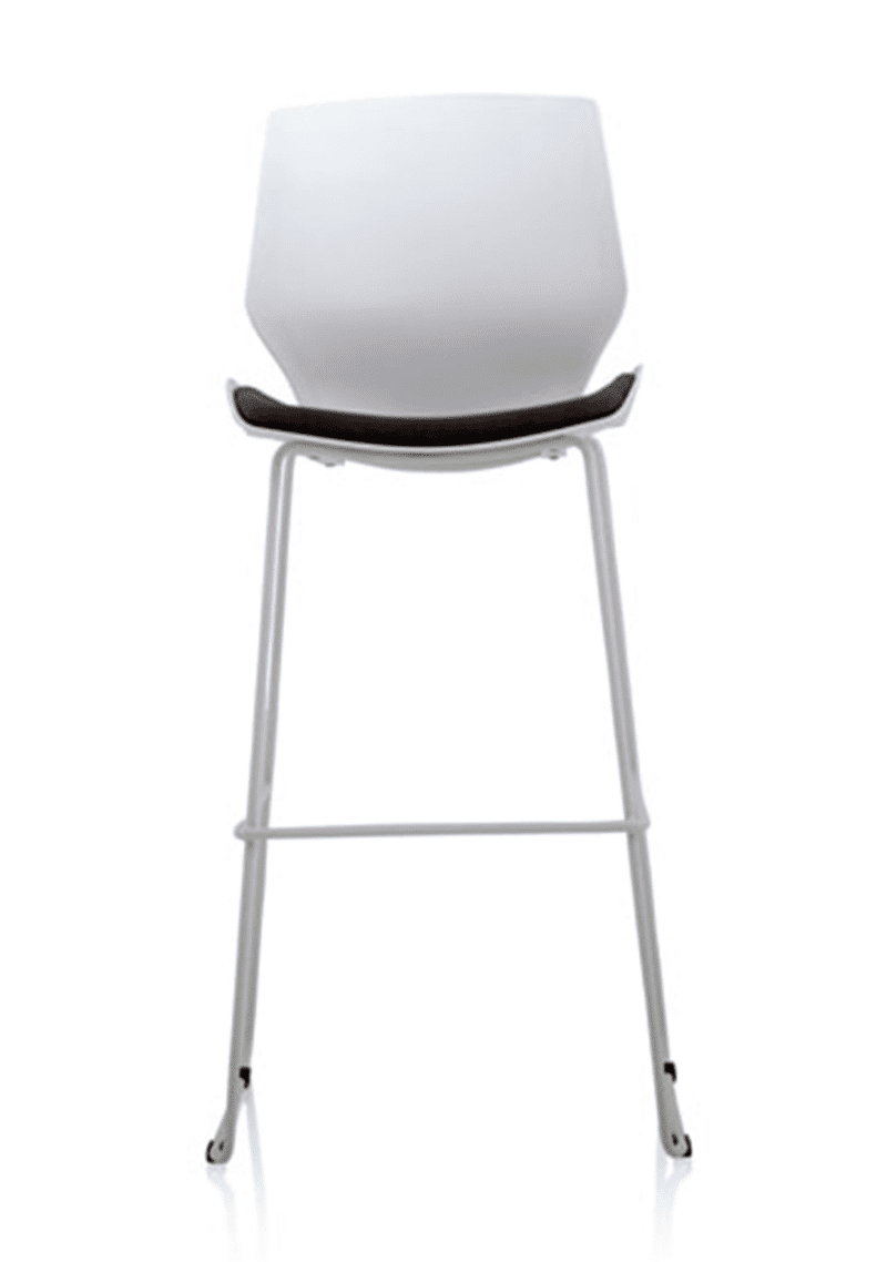 Florence White Frame Fabric Seat High Stool Chair - Image 2