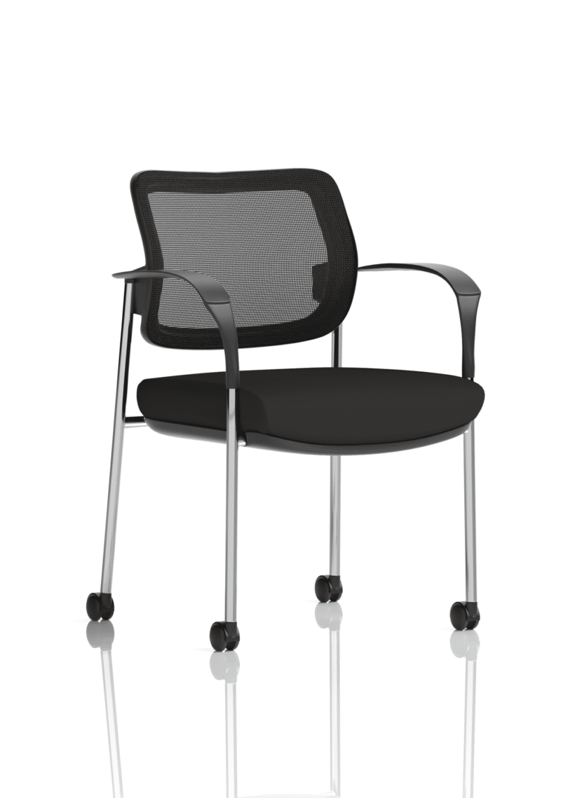 Brunswick Deluxe Medium Back Stacking Visitor Office Chair with Arms with Castors - Image 3