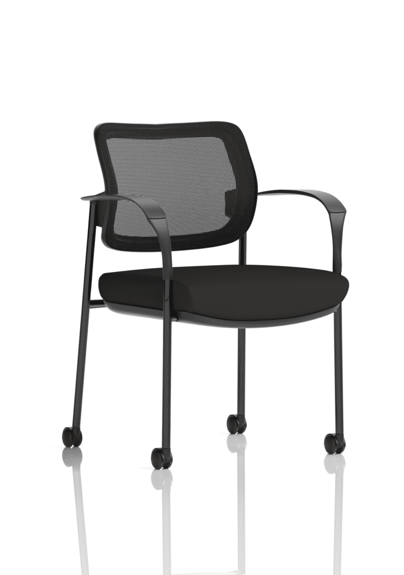 Brunswick Deluxe Medium Back Stacking Visitor Office Chair with Arms with Castors - Image 4