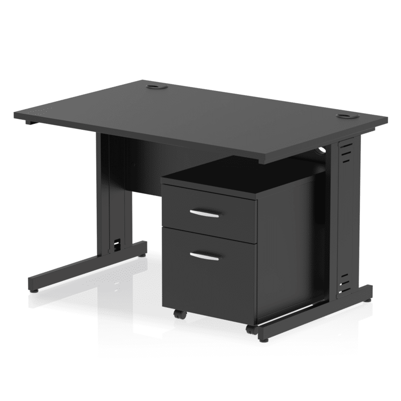 Impulse 1200mm Cable Managed Straight Desk With Mobile Pedestal - Image 41