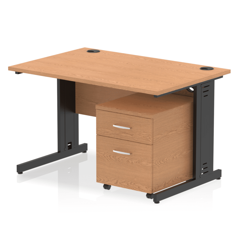 Impulse 1200mm Cable Managed Straight Desk With Mobile Pedestal - Image 38