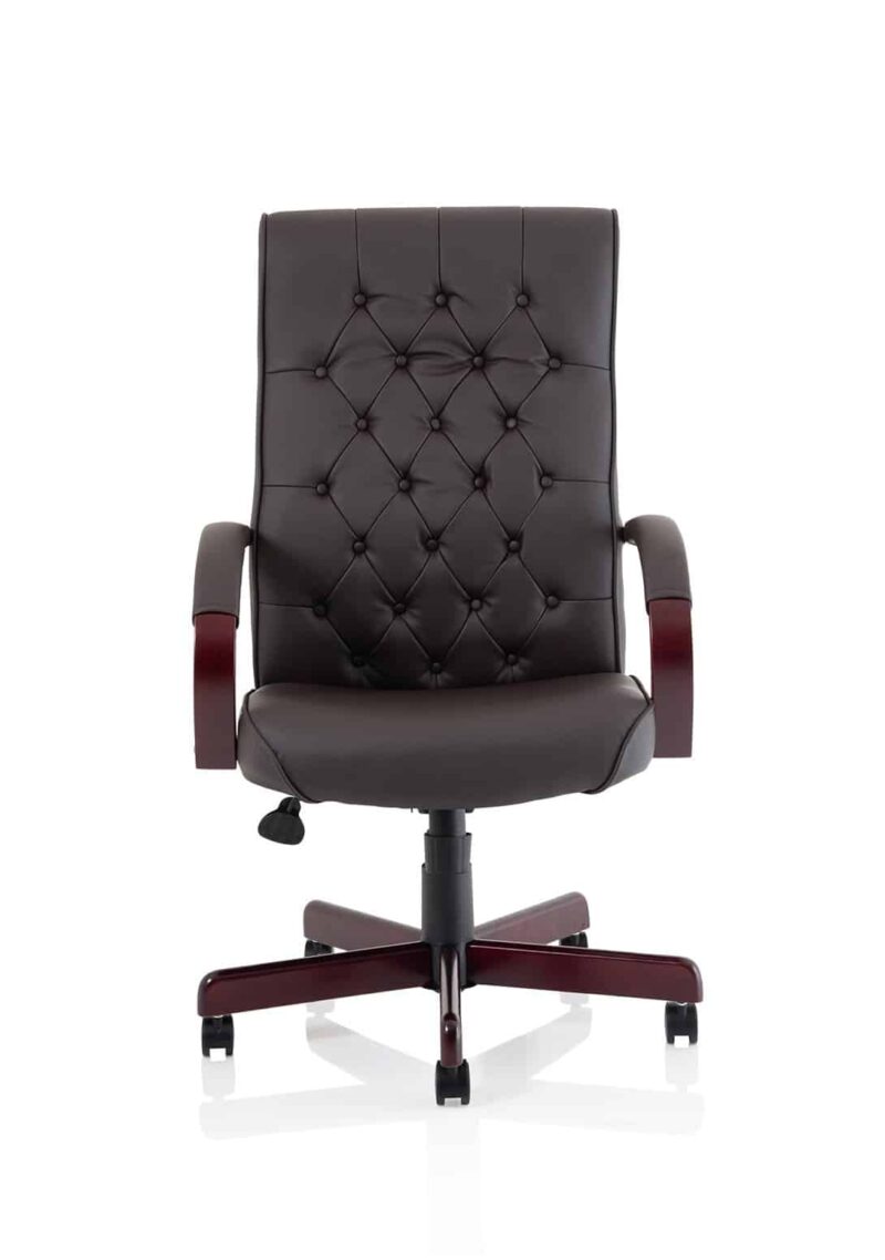 Chesterfield High Back Leather Executive Office Chair with Arms - Image 20