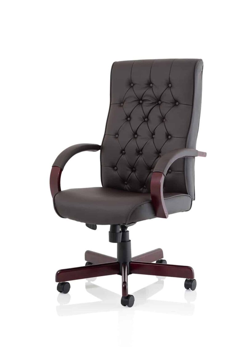 Chesterfield High Back Leather Executive Office Chair with Arms - Image 21