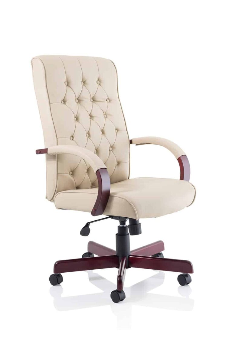 Chesterfield High Back Leather Executive Office Chair with Arms - Image 30