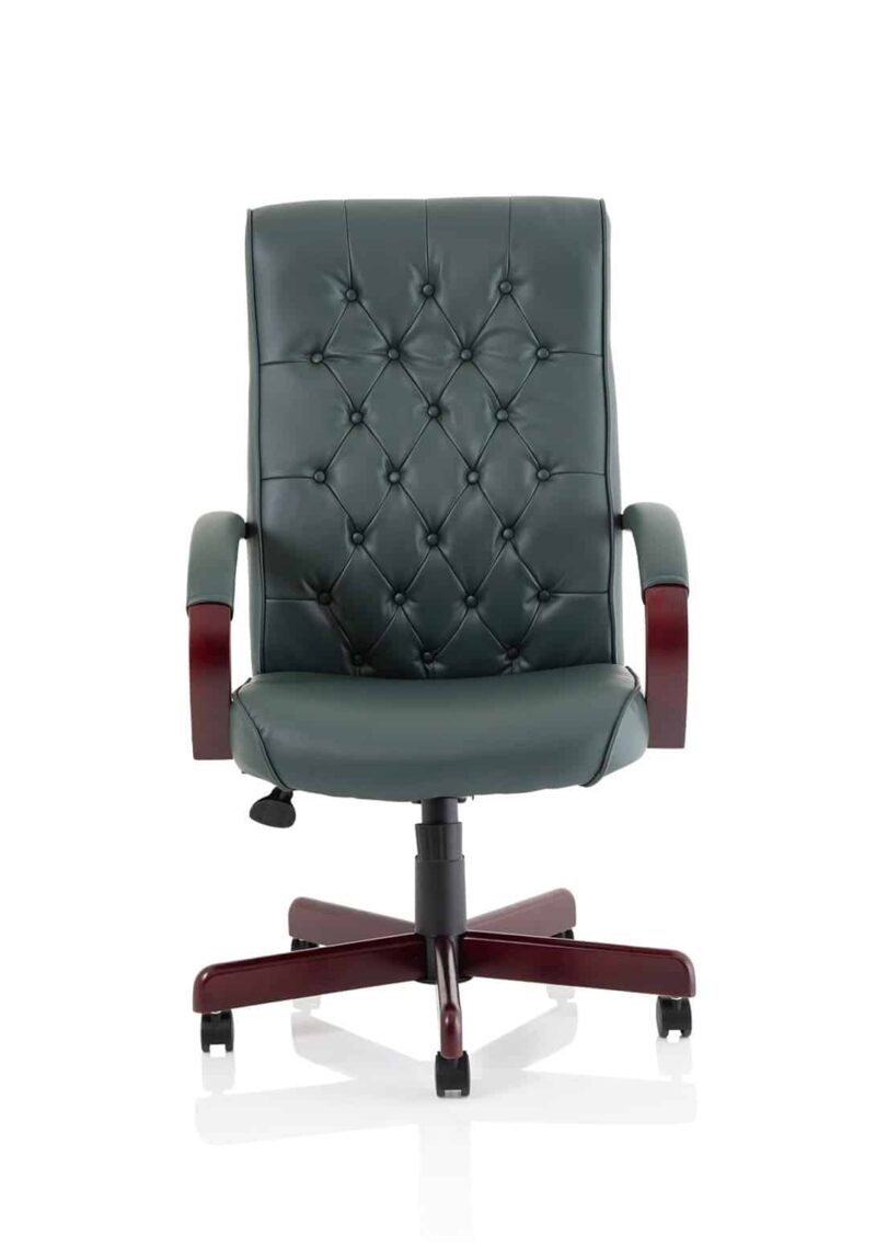 Chesterfield High Back Leather Executive Office Chair with Arms - Image 2