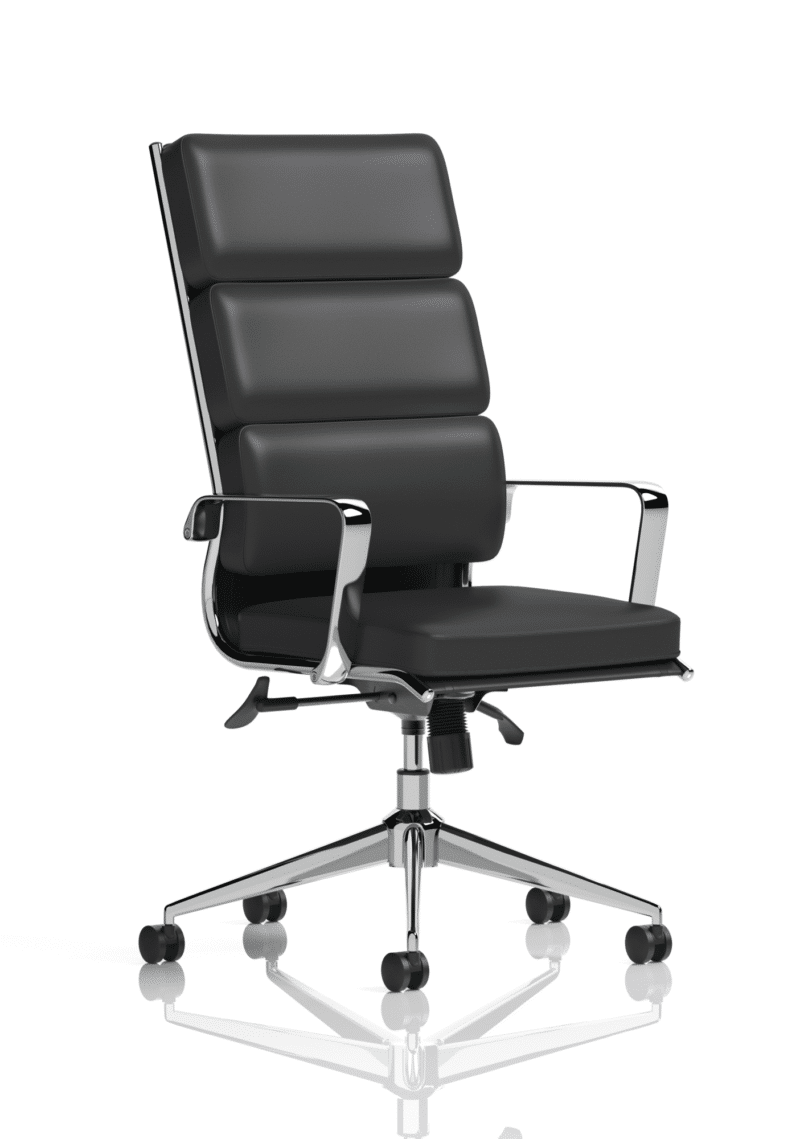 Savoy High Back Executive Black Leather Office Chair with Arms - Image 2