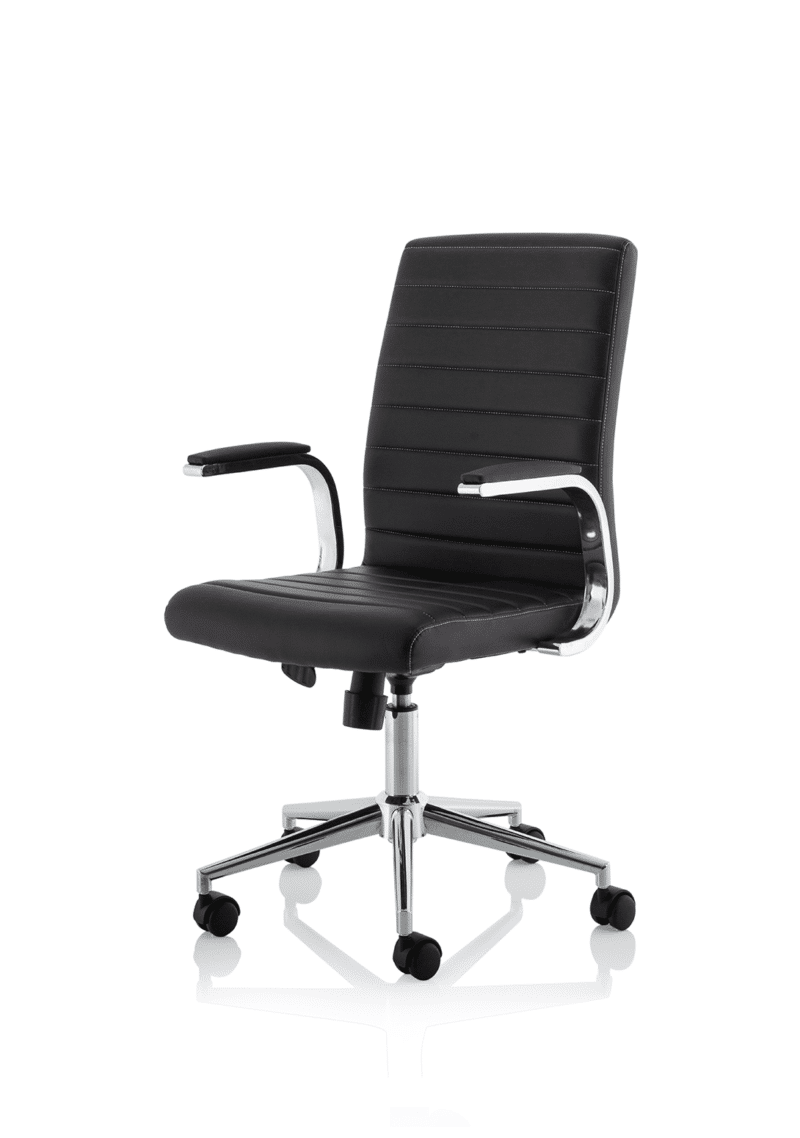 Ezra Medium Back Leather Executive Office Chair with Arms - Image 3
