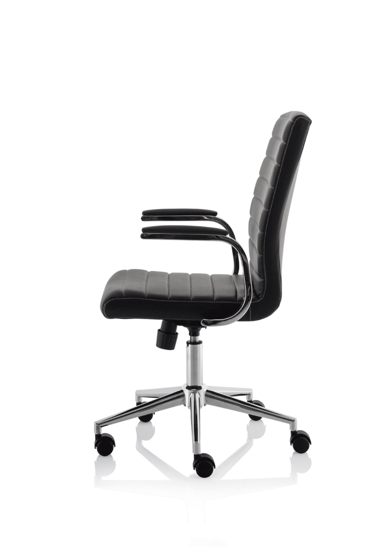 Ezra Medium Back Leather Executive Office Chair with Arms - Image 4
