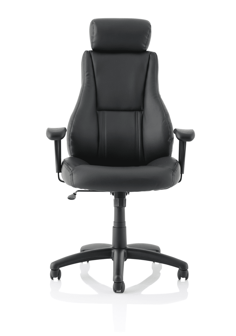 Winsor Medium Back Executive Black Leather Office Chair with Arms - Image 2