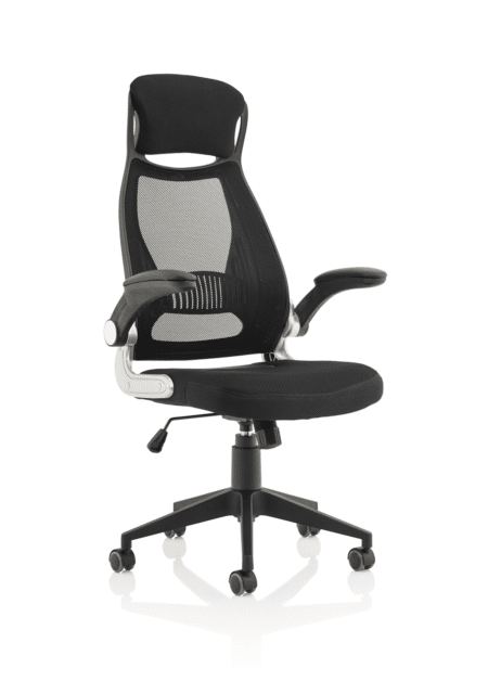 OE - Saturn High Mesh Back Black Executive Office Chair with Arms