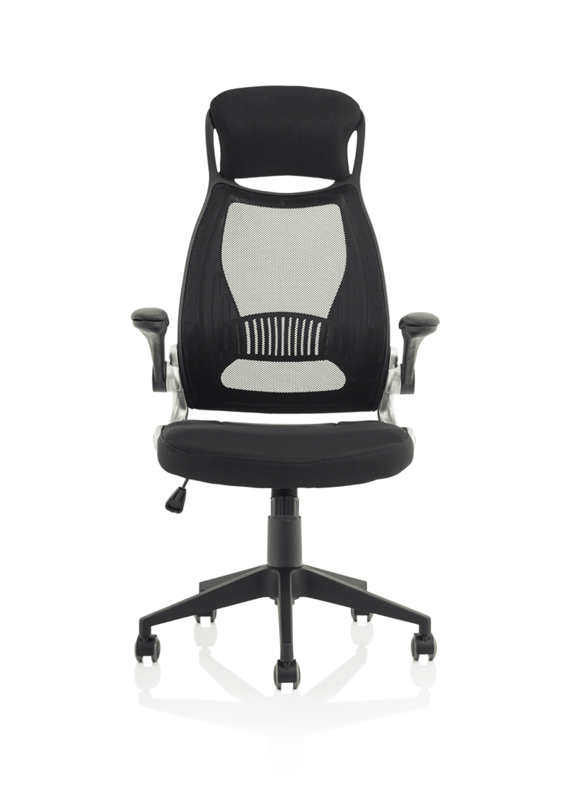 Saturn High Mesh Back Black Executive Office Chair with Arms - Image 2