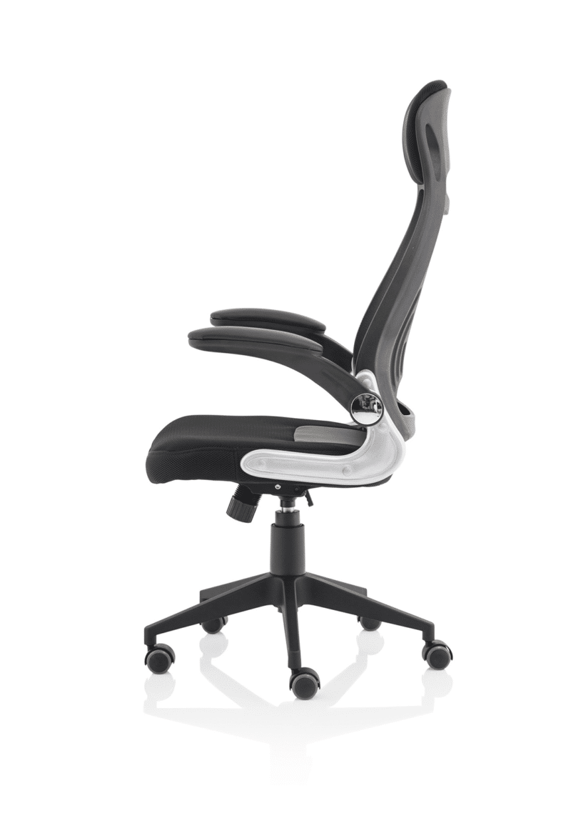 Saturn High Mesh Back Black Executive Office Chair with Arms - Image 4