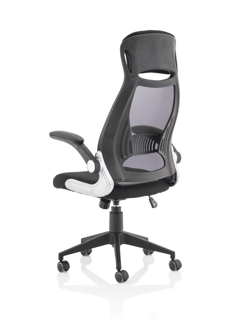 Saturn High Mesh Back Black Executive Office Chair with Arms - Image 5