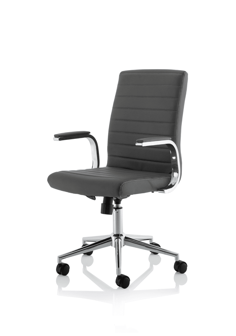 Ezra Medium Back Leather Executive Office Chair with Arms - Image 26