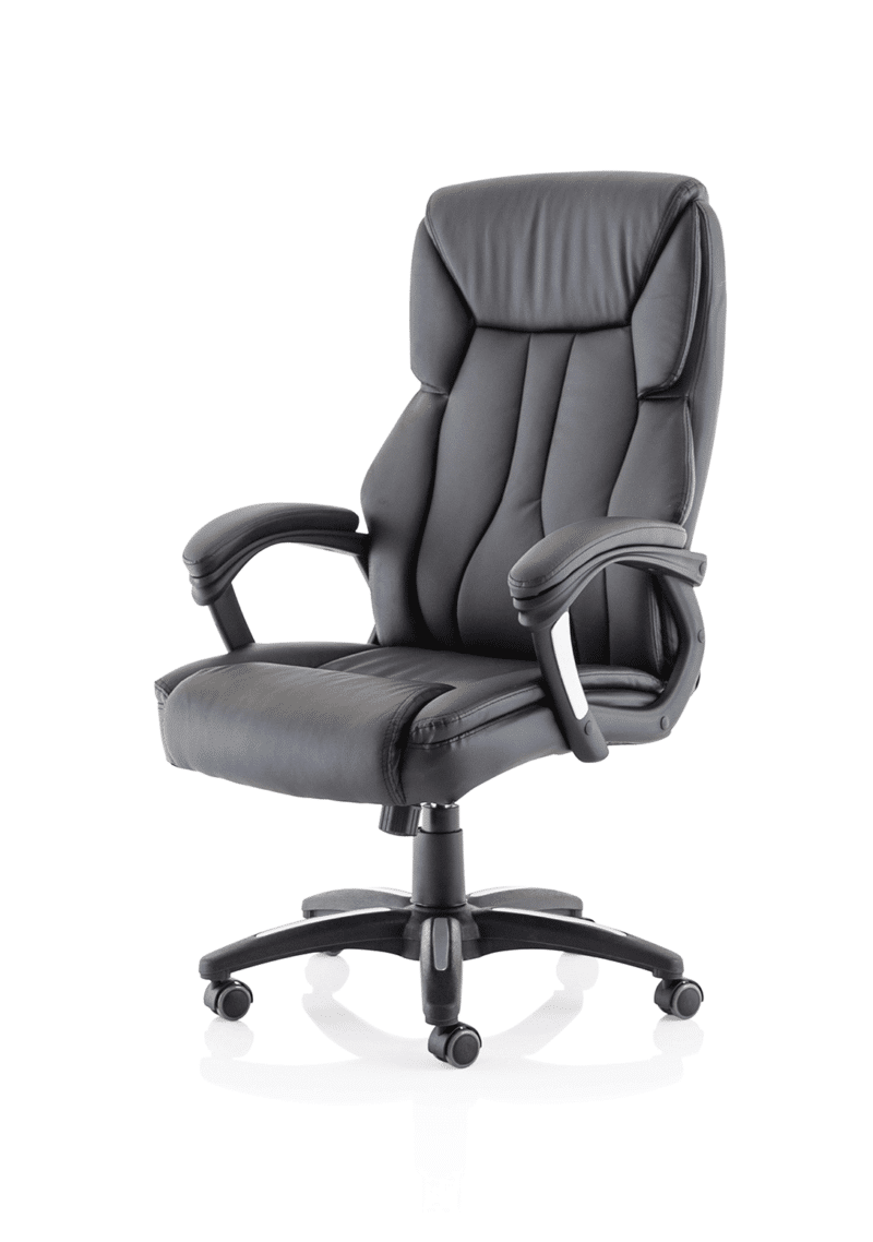 Stratford High Back Executive Black Leather Office Chair with Arms - Image 3