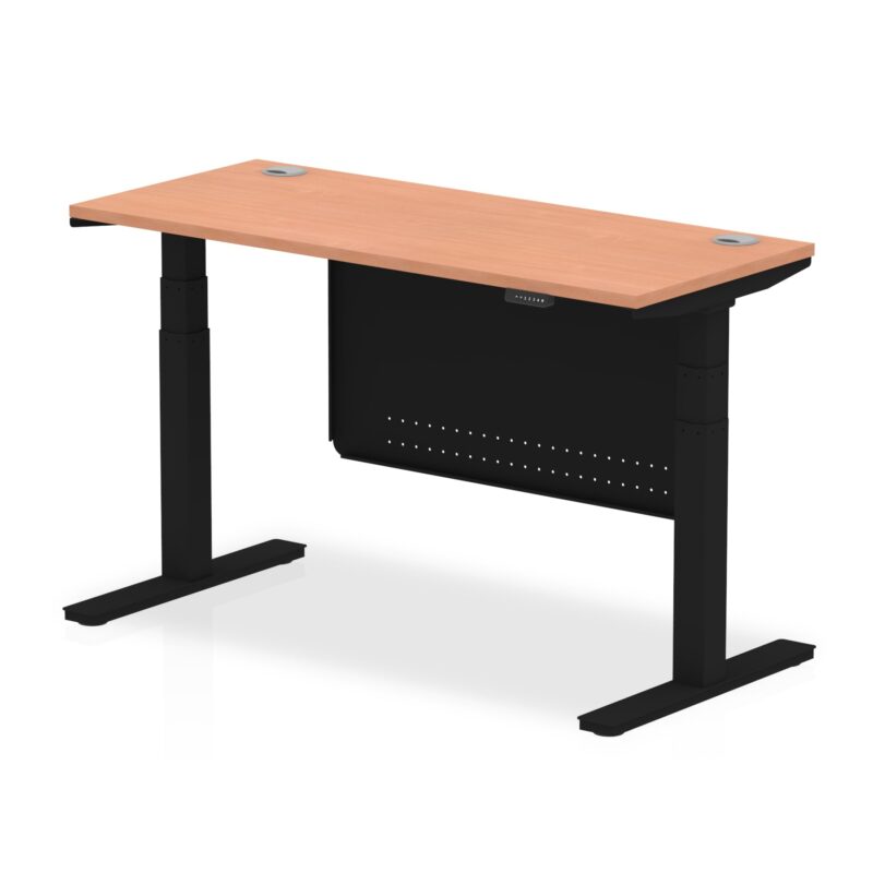 Air Height Adjustable Slimline Desk With Cable Ports With Steel Modesty Panel - Image 50