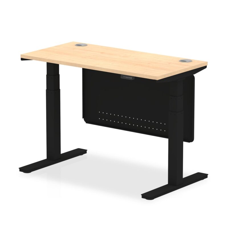 Air Height Adjustable Slimline Desk With Cable Ports With Steel Modesty Panel - Image 57