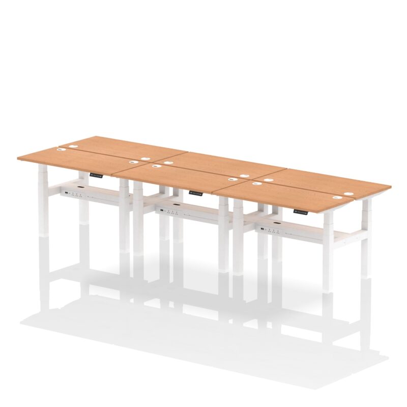 Air Back-to-Back Slimline Height Adjustable Bench Desk - 6 Person - Image 12
