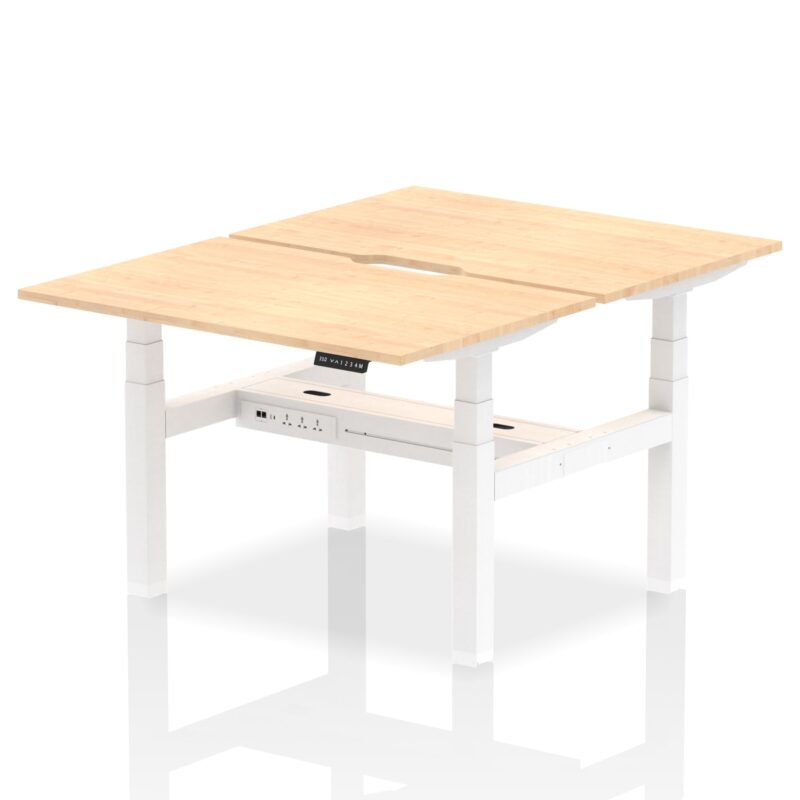 Air Back-to-Back Scalloped Edge Height Adjustable Bench Desk - 2 Person - Image 9