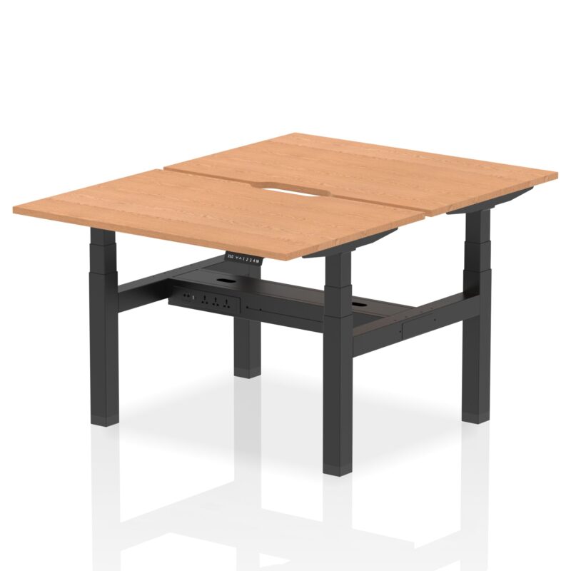 Air Back-to-Back Scalloped Edge Height Adjustable Bench Desk - 2 Person - Image 10