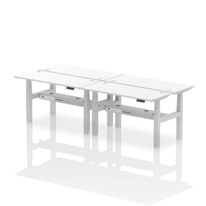 Air Back-to-Back Slimline Height Adjustable Bench Desk - 4 Person - Image 35