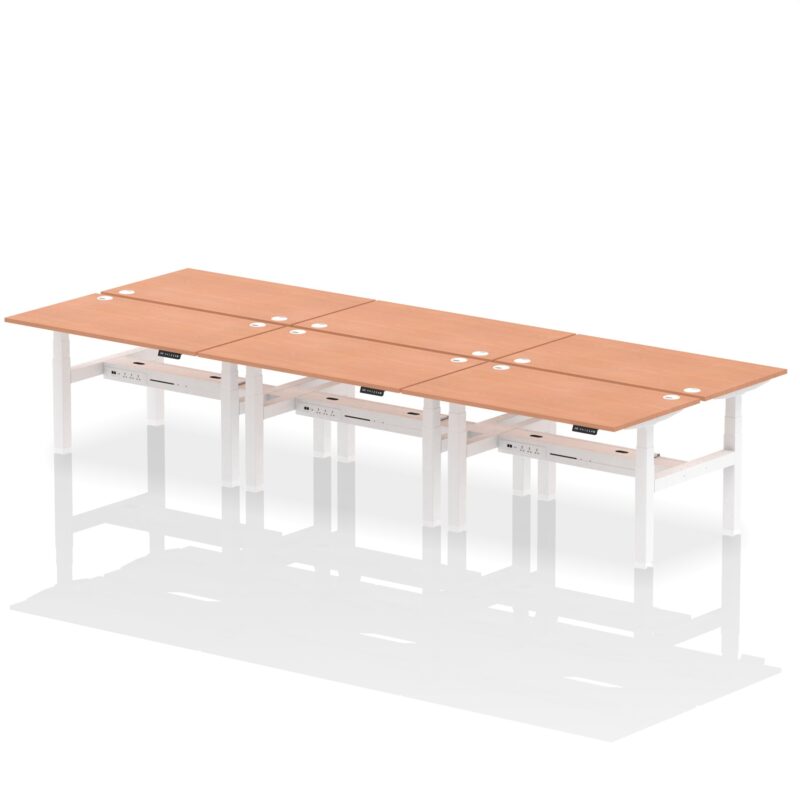 Air Back-to-Back Height Adjustable Bench Desk - 6 Person - Image 21