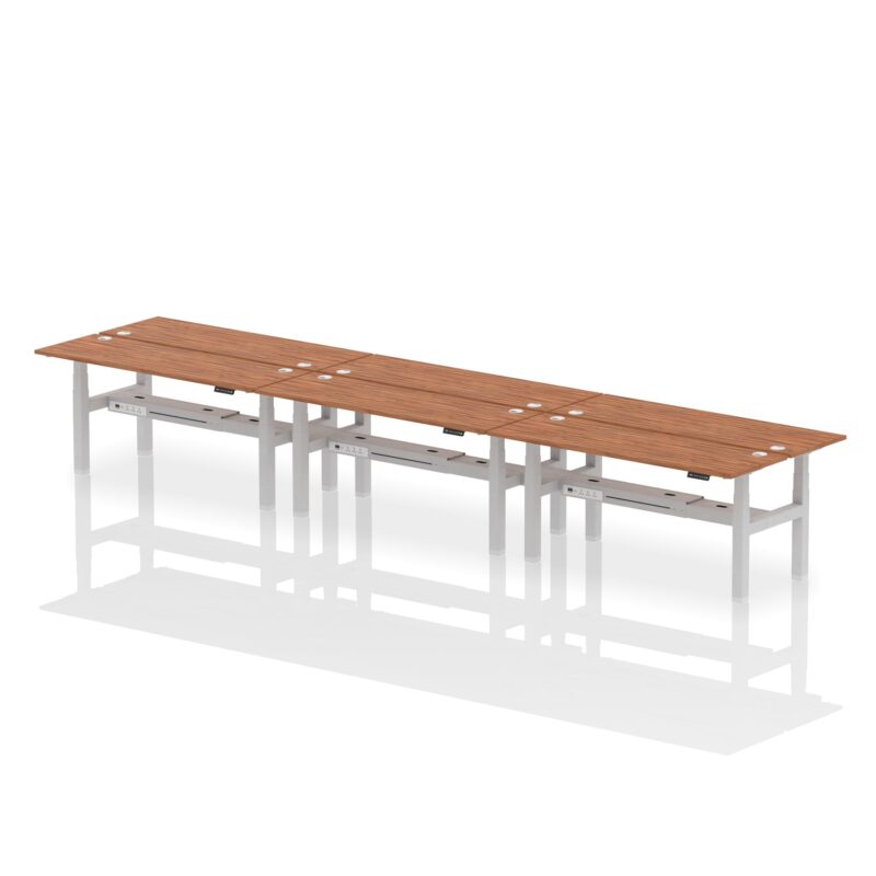 Air Back-to-Back Slimline Height Adjustable Bench Desk - 6 Person - Image 63