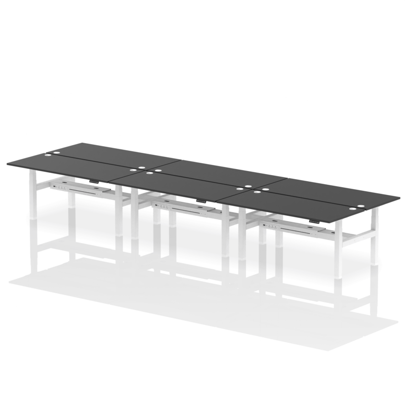 Air Back-to-Back Height Adjustable Bench Desk - 6 Person - Image 84