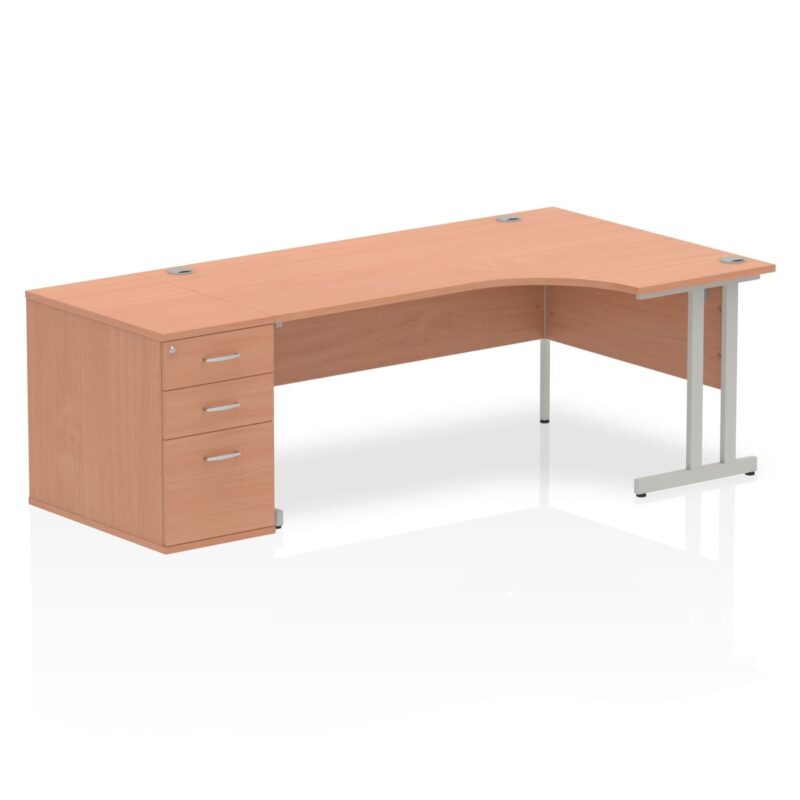 Impulse 1800mm Cantilever Right Crescent Desk Workstation - Image 3
