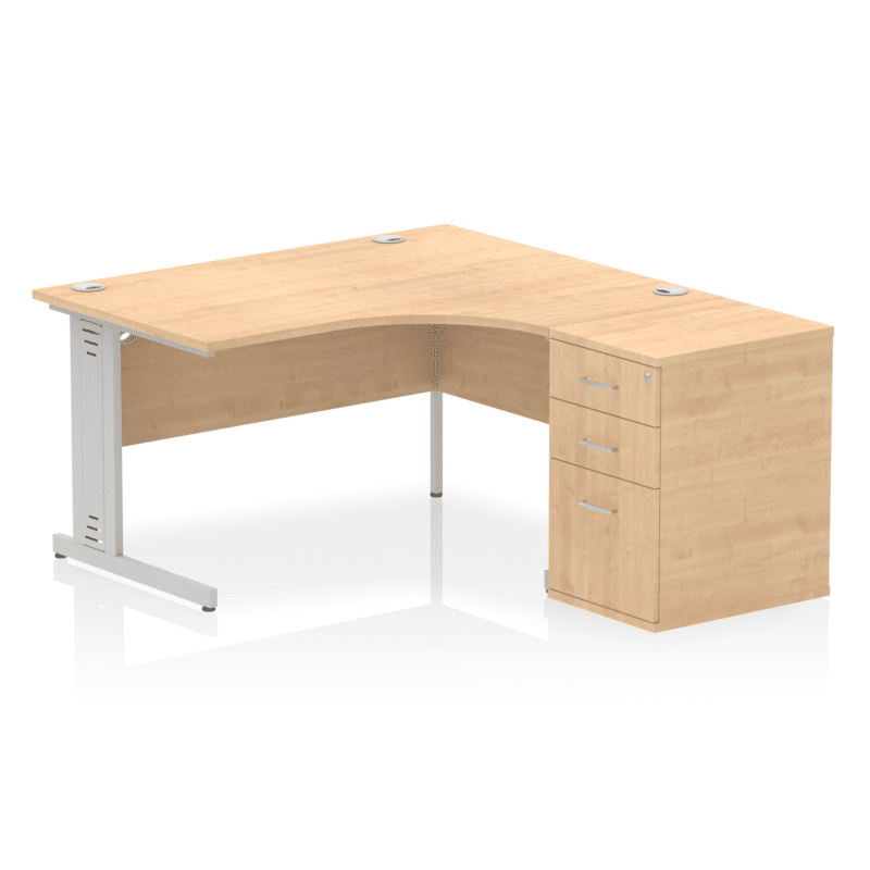Impulse 1400mm Cable Managed Right Crescent Desk Workstation - Image 17