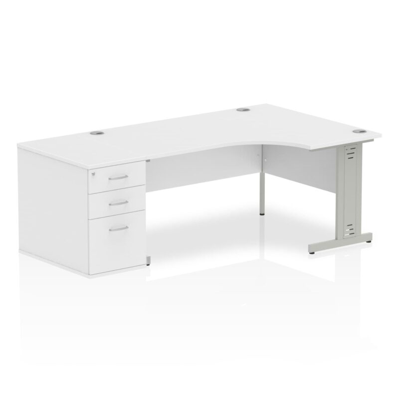 Impulse 1600mm Cable Managed Right Crescent Desk Workstation - Image 18