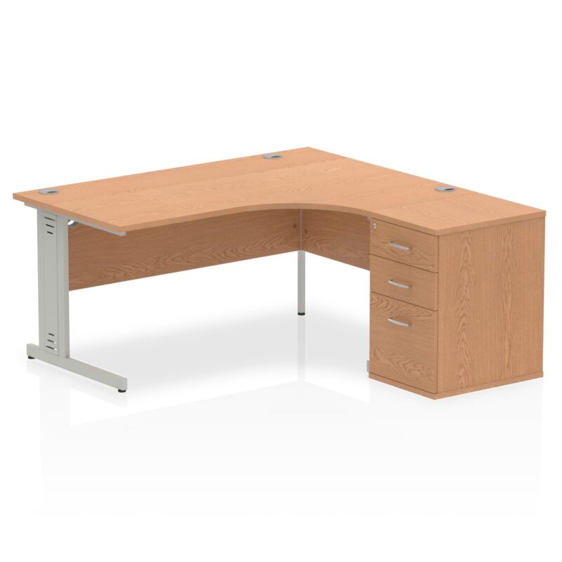 Impulse 1600mm Cable Managed Right Crescent Desk Workstation - Image 13