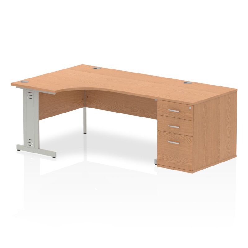 Impulse 1600mm Cable Managed Left Crescent Desk Workstation - Image 18