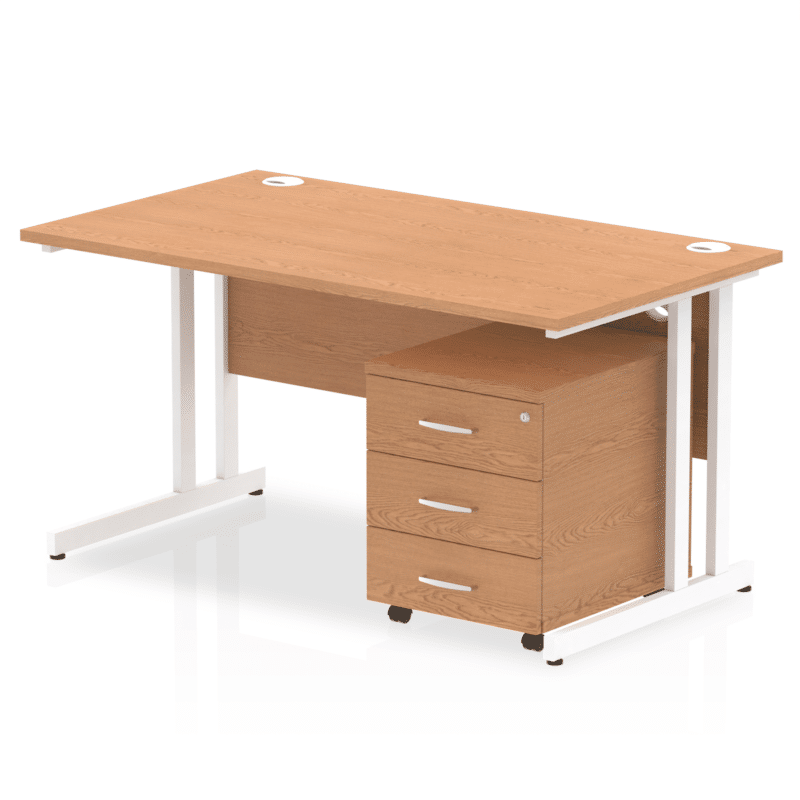 Impulse 1400mm Cantilever Straight Desk With Mobile Pedestal - Image 20