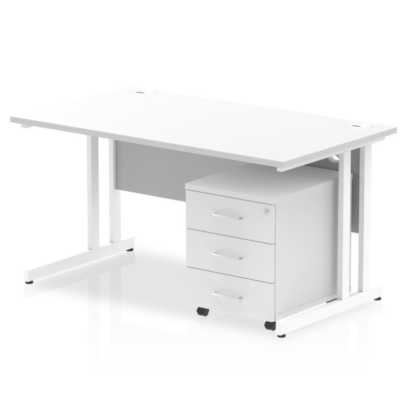 Impulse 1400mm Cantilever Straight Desk With Mobile Pedestal - Image 22