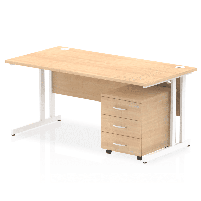 OE - Impulse 1600mm Cantilever Straight Desk With Mobile Pedestal - Image 7