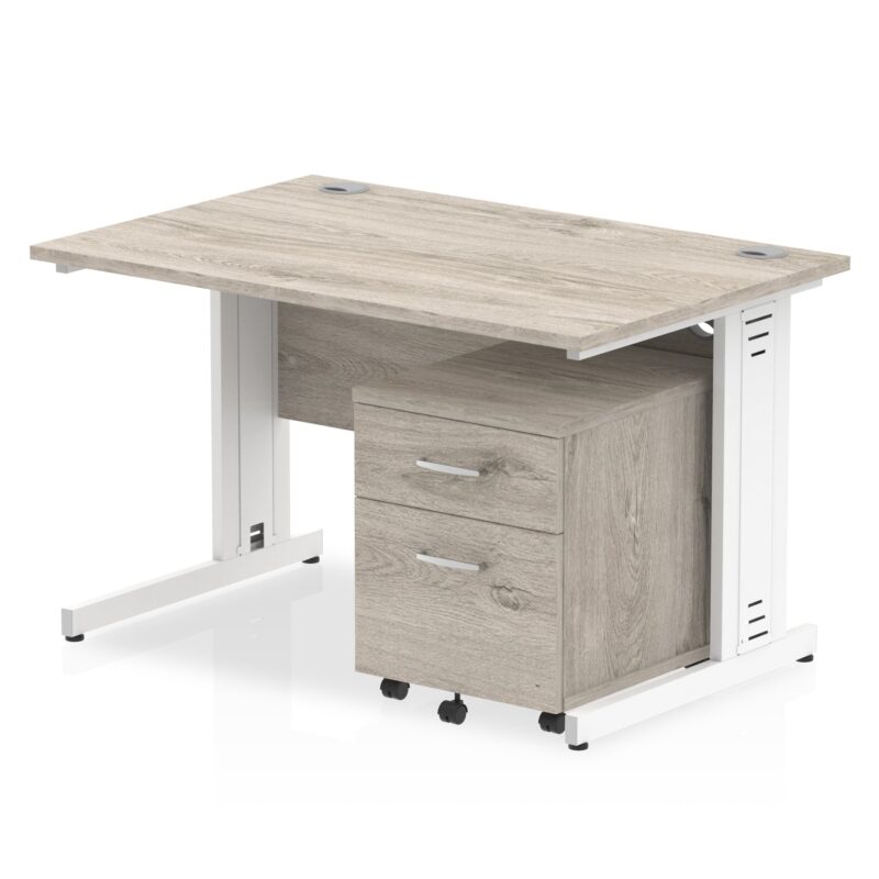 Impulse 1200mm Cable Managed Straight Desk With Mobile Pedestal - Image 21