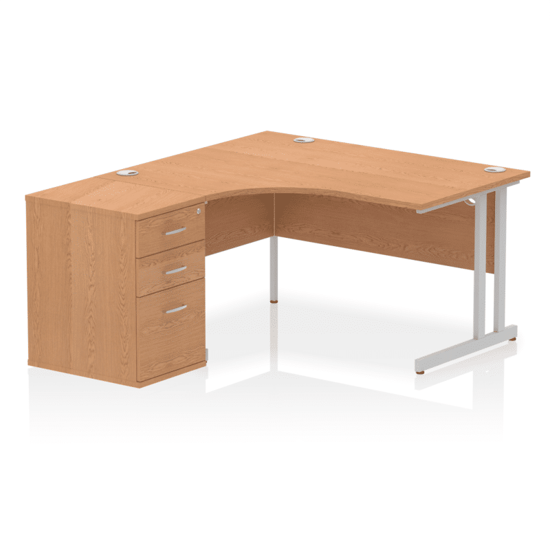 OE - Impulse 1400mm Cantilever Left Crescent Desk Workstation - Image 3