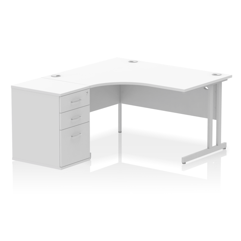 Impulse 1400mm Cantilever Left Crescent Desk Workstation - Image 16