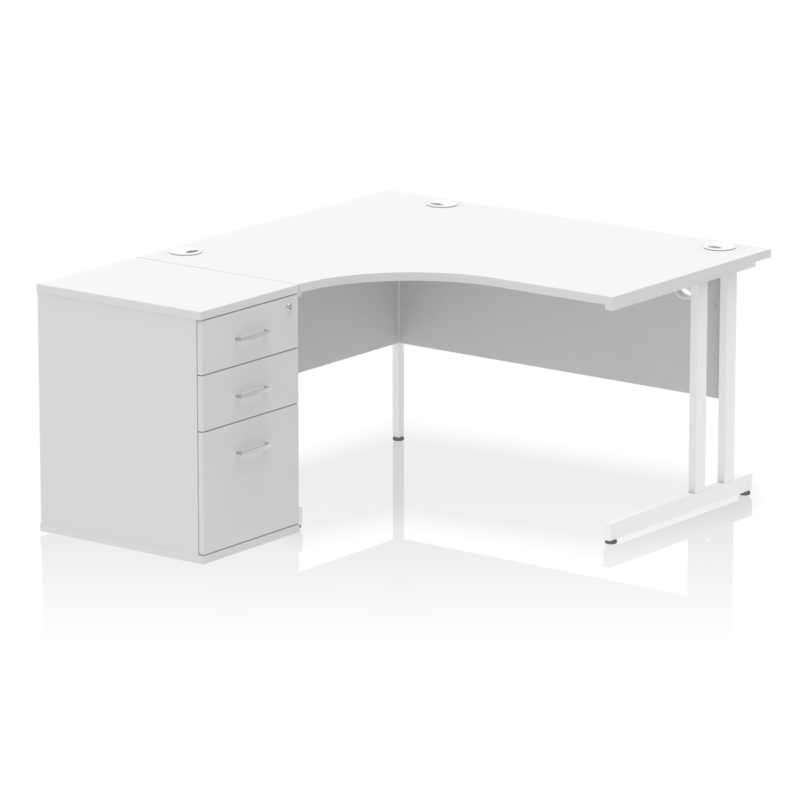 Impulse 1400mm Cantilever Left Crescent Desk Workstation - Image 17