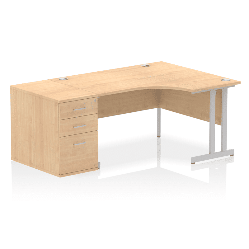 Impulse 1400mm Cantilever Right Crescent Desk Workstation - Image 16