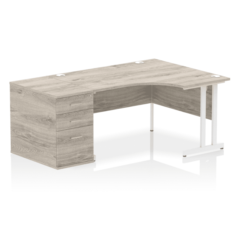 Impulse 1400mm Cantilever Right Crescent Desk Workstation - Image 11
