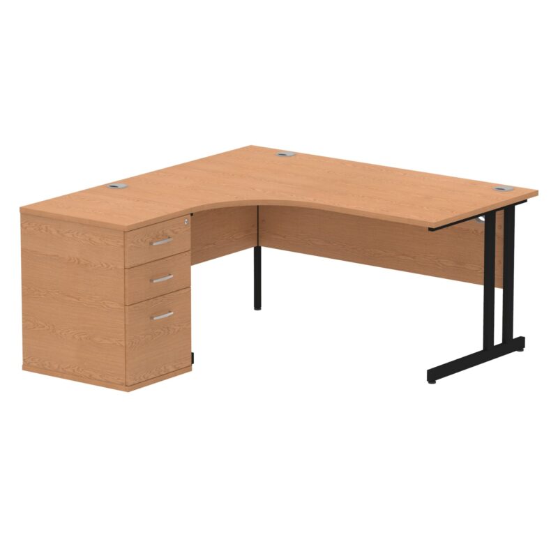Impulse 1600mm Cantilever Left Crescent Desk Workstation - Image 14