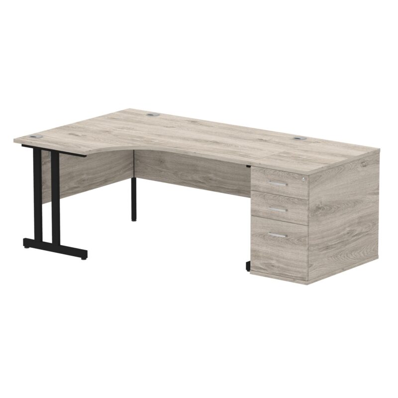 Impulse 1600mm Cantilever Left Crescent Desk Workstation - Image 8