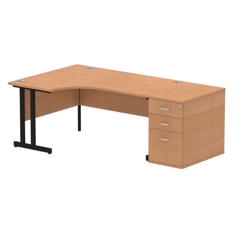 Impulse 1600mm Cantilever Left Crescent Desk Workstation - Image 16