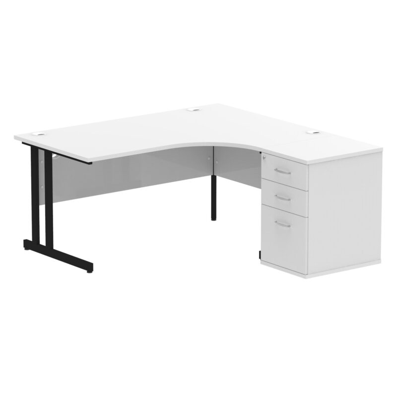 Impulse 1600mm Cantilever Right Crescent Desk Workstation - Image 22