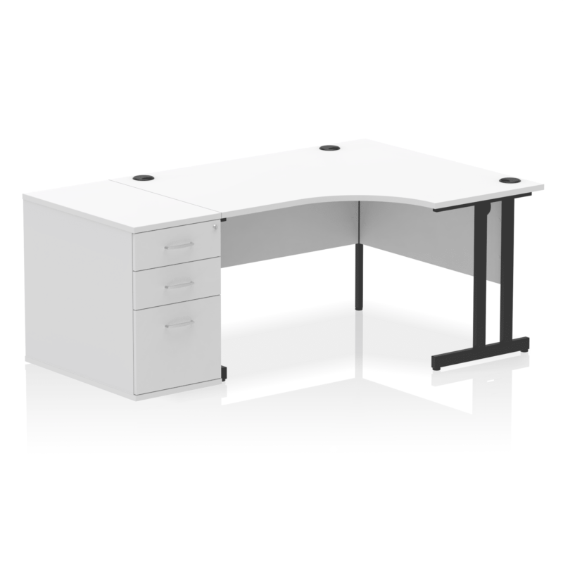 Impulse 1400mm Cantilever Right Crescent Desk Workstation - Image 34