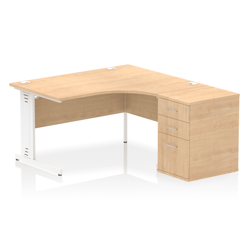 Impulse 1400mm Cable Managed Right Crescent Desk Workstation - Image 10